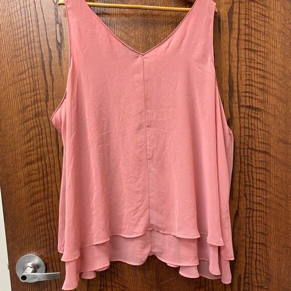 Lane bryant‎ Dusty Rose Essentials Double-Layer Max Swing Chiffon Tunic Tank - Picture 6 of 7